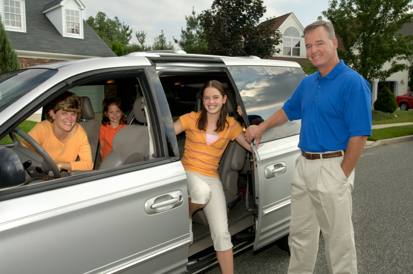 Family in car