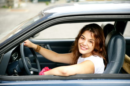 Girl in car